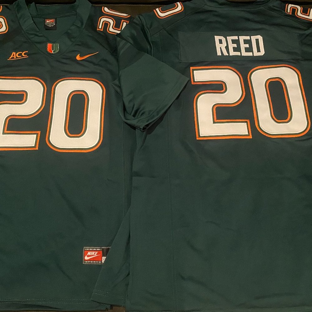 Nike MIAMI HURRICANES ED REED Men's JERSEY Sz M,L,XL,2XL New w tags RAVENS